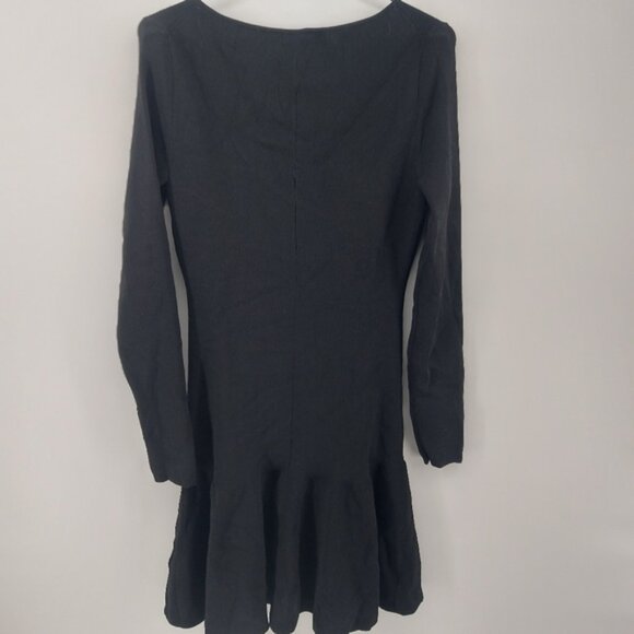 J.Crew Ruffle-hem sweater-dress Black Knit Size Small - Picture 9 of 9